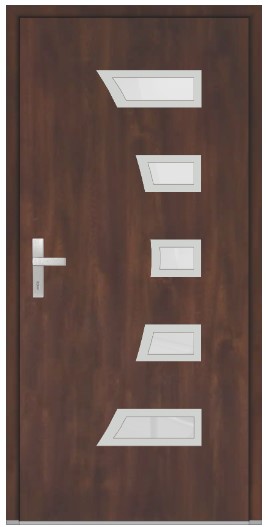 Vchodové dveře Wiked Termo Prestige Lux vzor 23a se sklem - dveře + zárubeň + klika